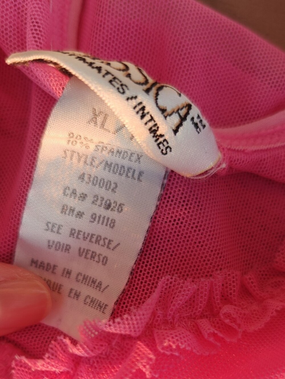 Vintage JESSICA Pink Sheer Mesh Babydoll Lingerie - Picture 4 of 7